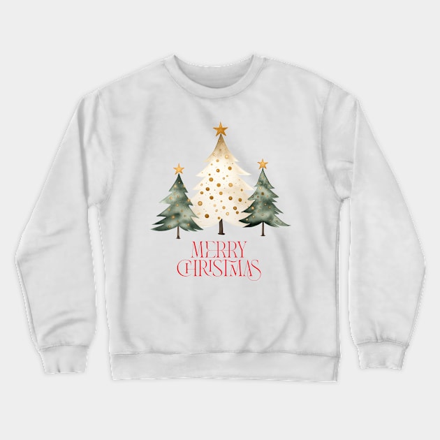 Merry Christmas trees Crewneck Sweatshirt by Little Loom Threads